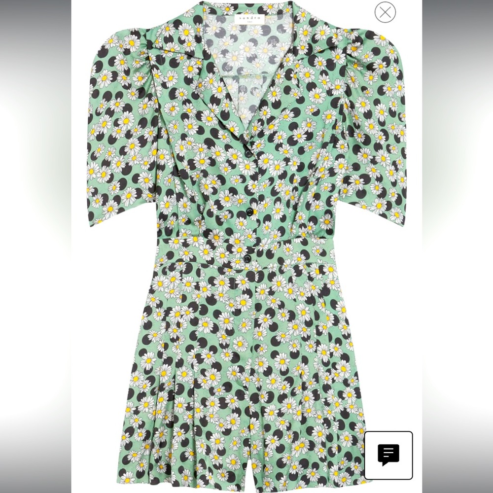 Sandro Paris Daisy and Dot Print Playsuit